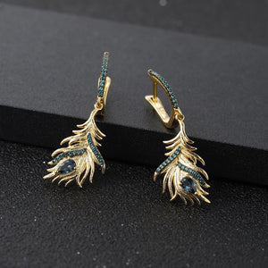 Tassel Feather London Blue Topaz Earrings