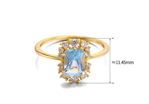 Starry Frame Blue Topaz Ring