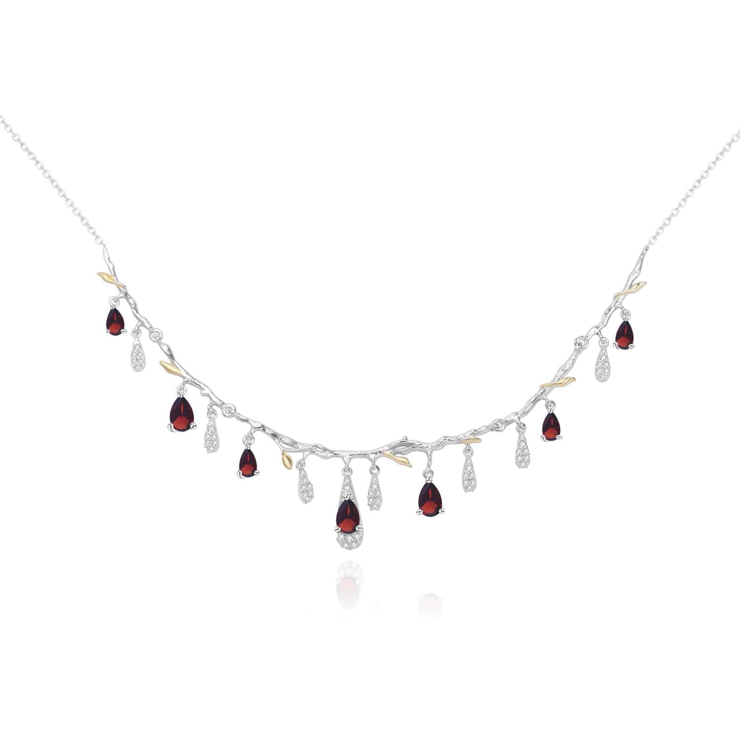 Water Drop Garnet Necklace