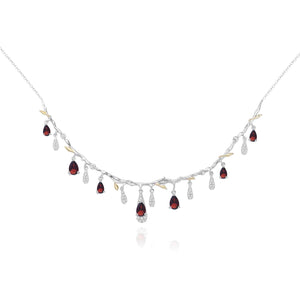 Water Drop Garnet Necklace