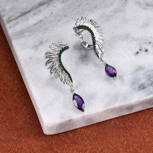 Feather Amethyst/Chrysoprase  Earrings