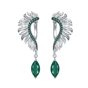 Feather Amethyst/Chrysoprase  Earrings