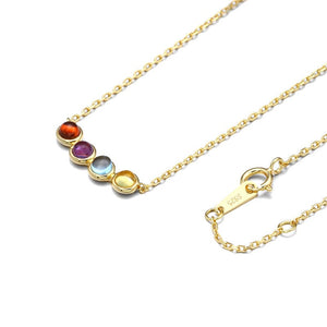 Candy Rainbow Color Natural Crystal Necklace