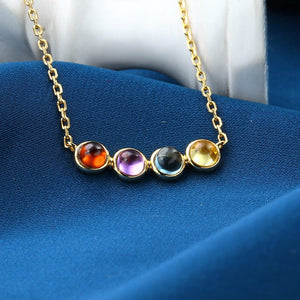 Candy Rainbow Color Natural Crystal Necklace