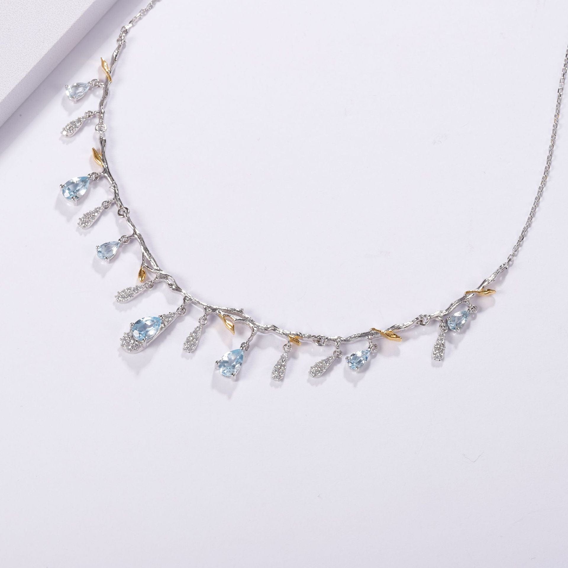 Water Drop Sky Blue Topaz Necklace