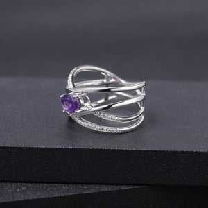 Criss-Cross Amethyst Ring