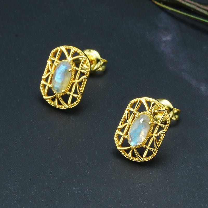 Labradorite Openwork Earrings