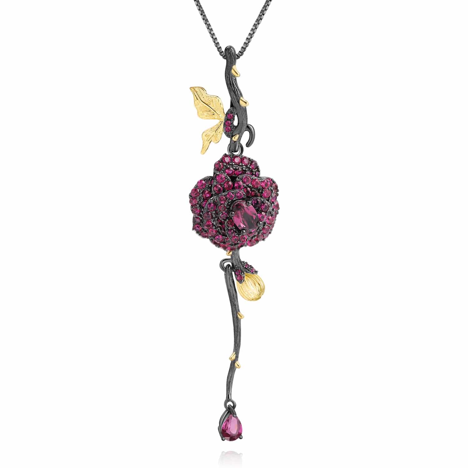 Red Rose Garnet Pendant