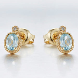 Natural Blue Topaz Earrings