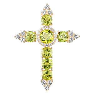 Natural Gems Cross Pendant