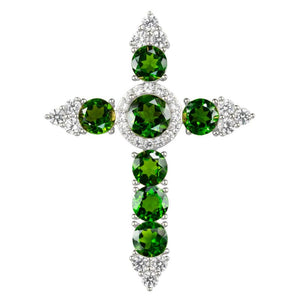 Chrome Diopside Cross Pendant