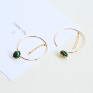 Simple and Exaggerated- Malachite Earrings