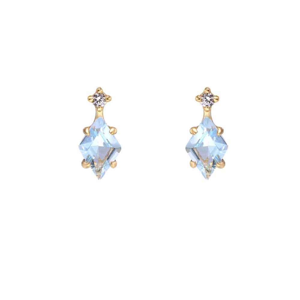 Rhombus Blue Topaz Earrings