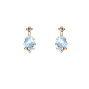 Rhombus Blue Topaz Earrings