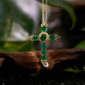 Chrysoprase Cross Pendant