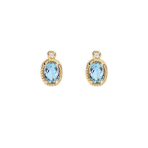 Natural Blue Topaz Earrings