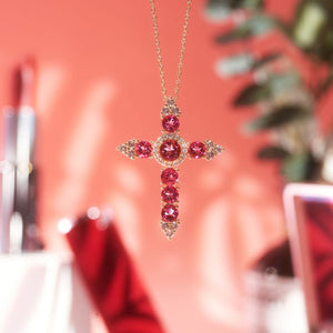 Rose Topa Cross Pendant