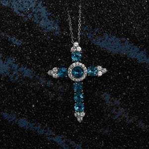 London Blue Topaz Cross Pendant