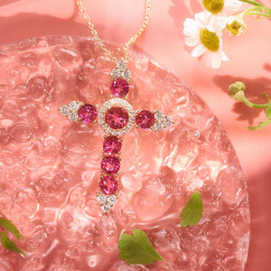 Rose Topa Cross Pendant