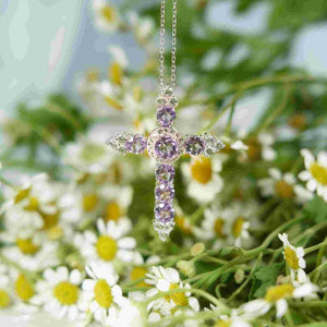 Light Amethyst Cross Pendant