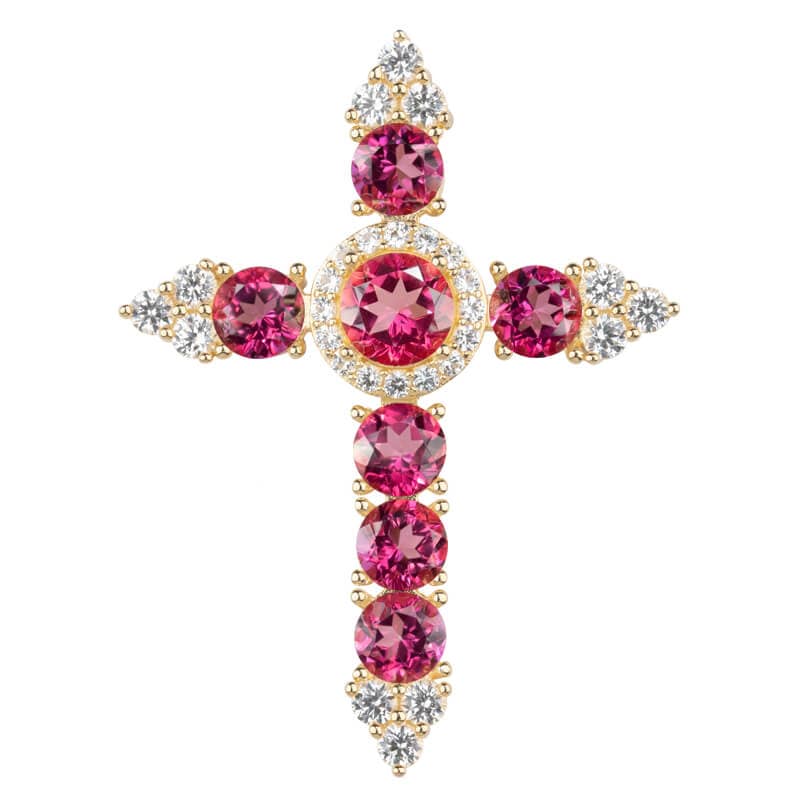 Rose Topa Cross Pendant