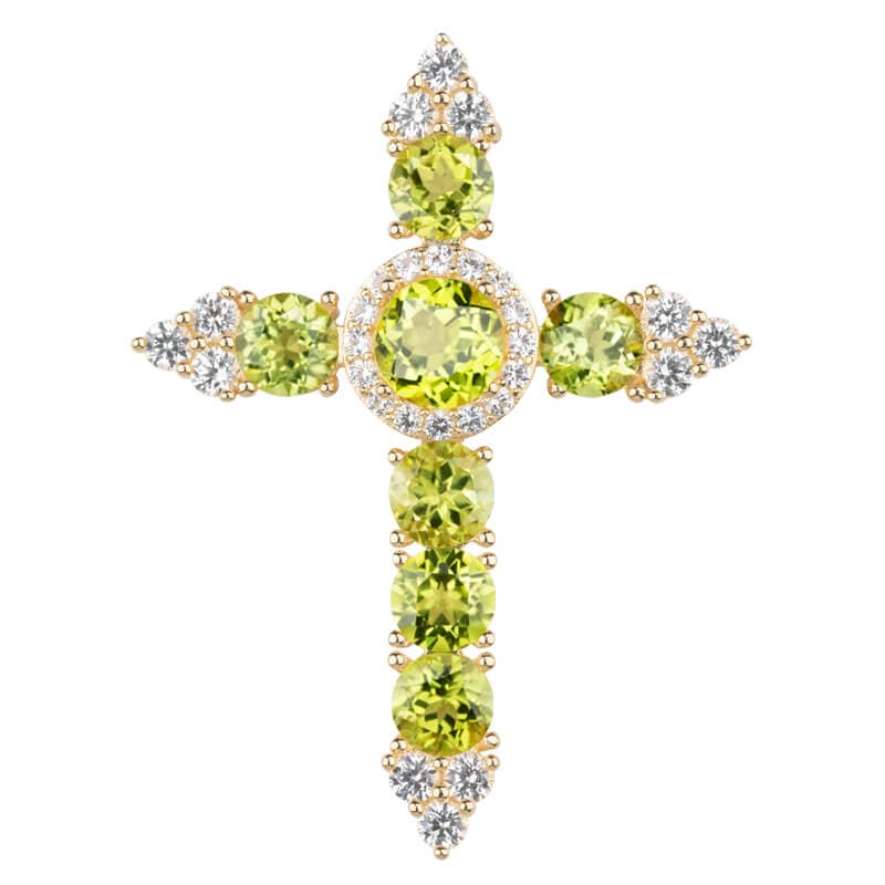 Peridot Cross Pendant