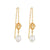 Gold  Lantern Pearl Earrings