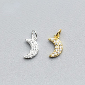 Accessories-White Zircon Moon Pendant