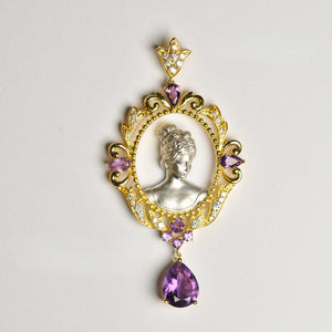 Vine Portrait Amethyst Pendant