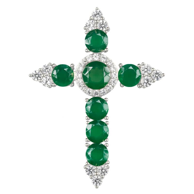 Chrysoprase Cross Pendant