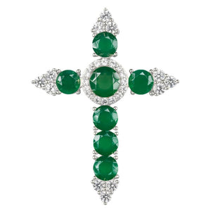 Chrysoprase Cross Pendant