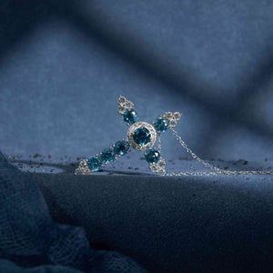 London Blue Topaz Cross Pendant