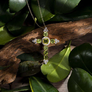 Peridot Cross Pendant