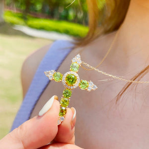 Peridot Cross Pendant