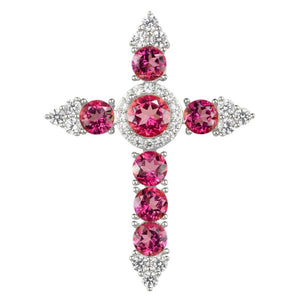 Rose Topa Cross Pendant