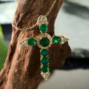 Chrysoprase Cross Pendant