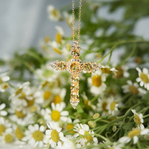 Citrine Cross Pendant