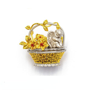 Flower Basket Angel Pendant